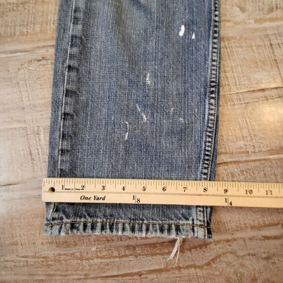 Levi's 505 Jeans 35x29 Regular Fit Straight Distressed Destroyed Paint Splatter - Picture 8 of 13